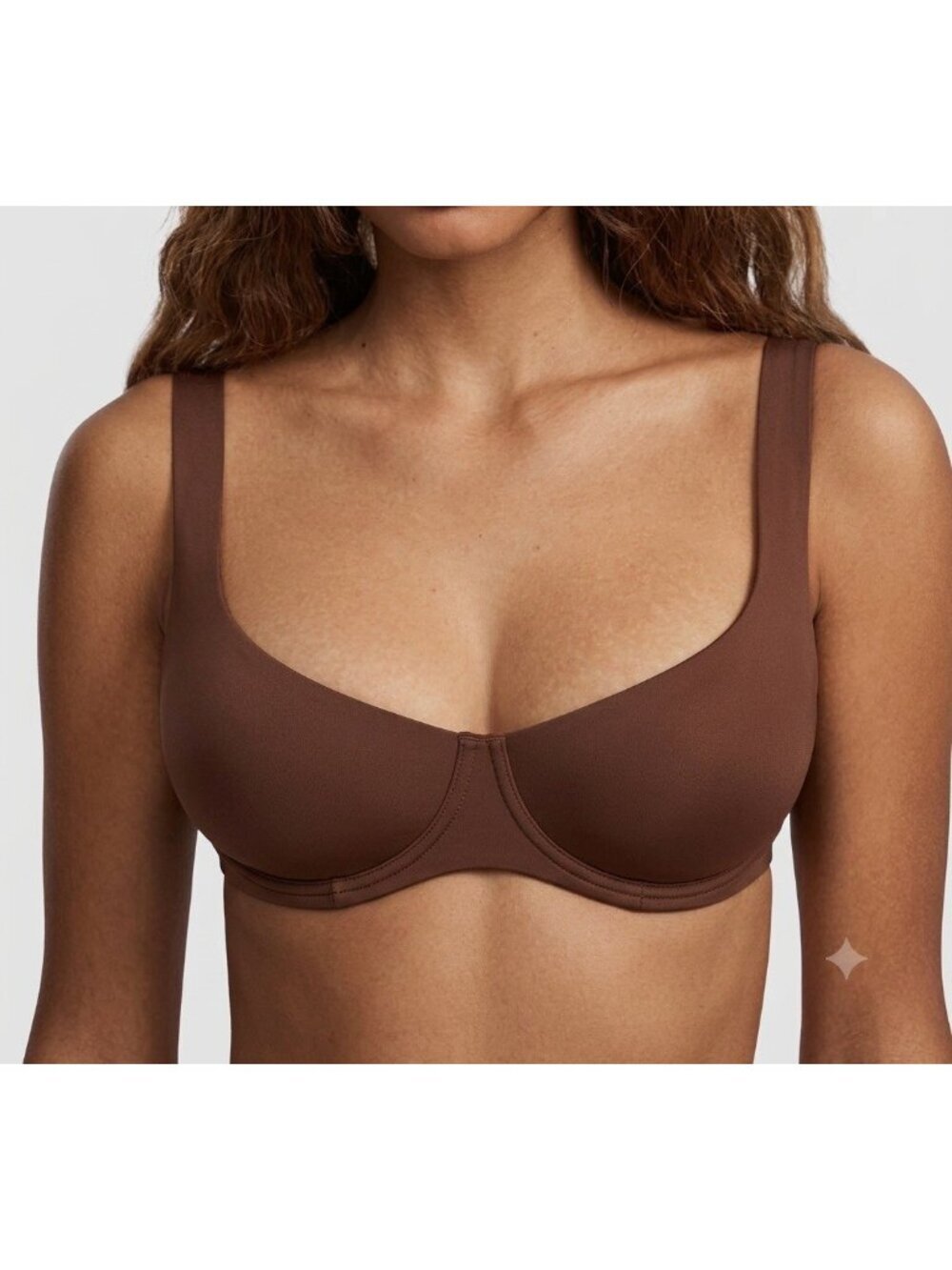 SheCurve Unlined Underwire Balconette Bra Seamless Tan Brown 38E NWT